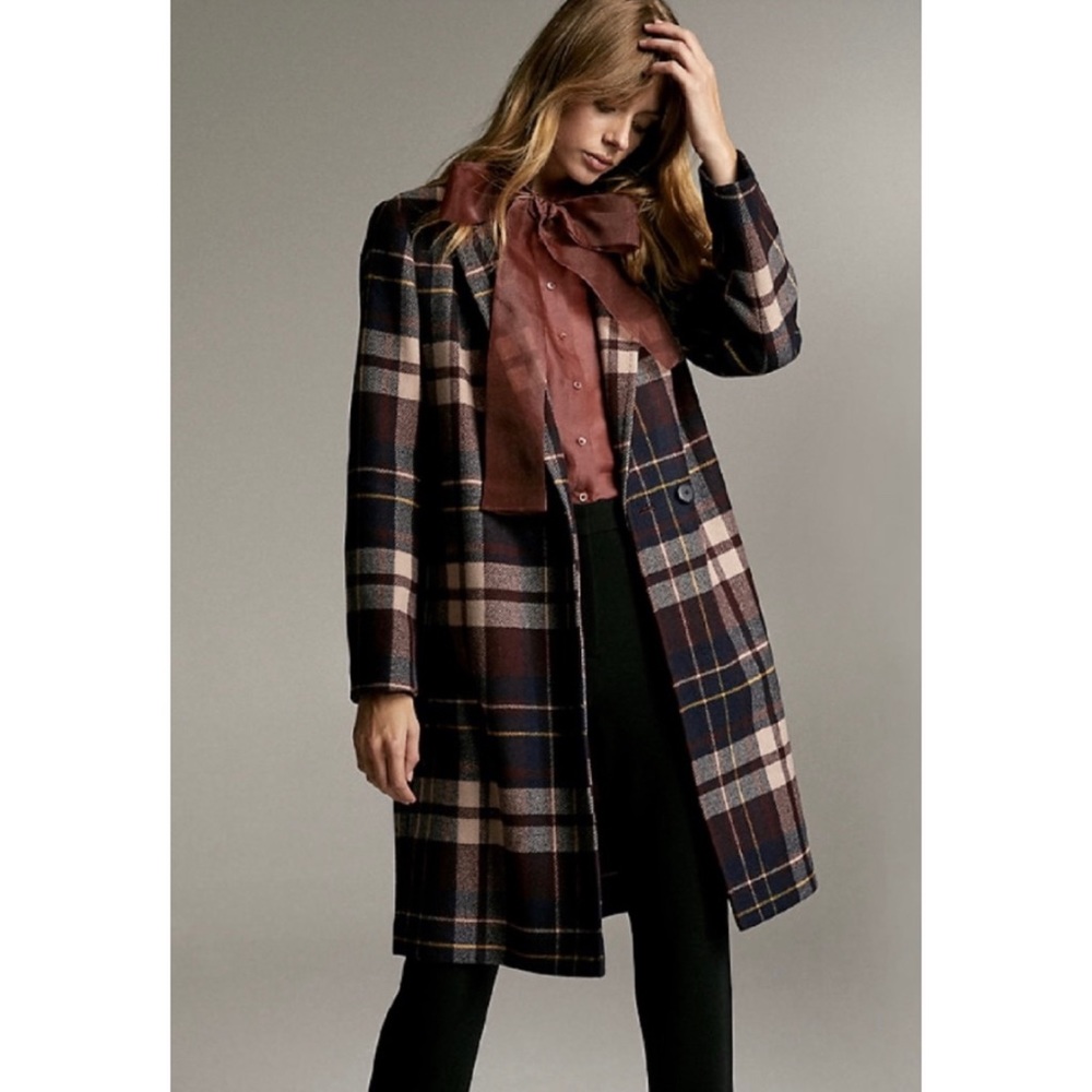 Aritzia Babaton Stedman Tartan Wool Cashmere Coat